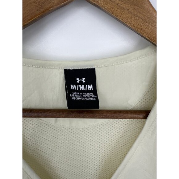 Under Armour Mens UA Legacy Crinkle Vest Beige M Loose Fit Lightweight - Picture 5 of 10